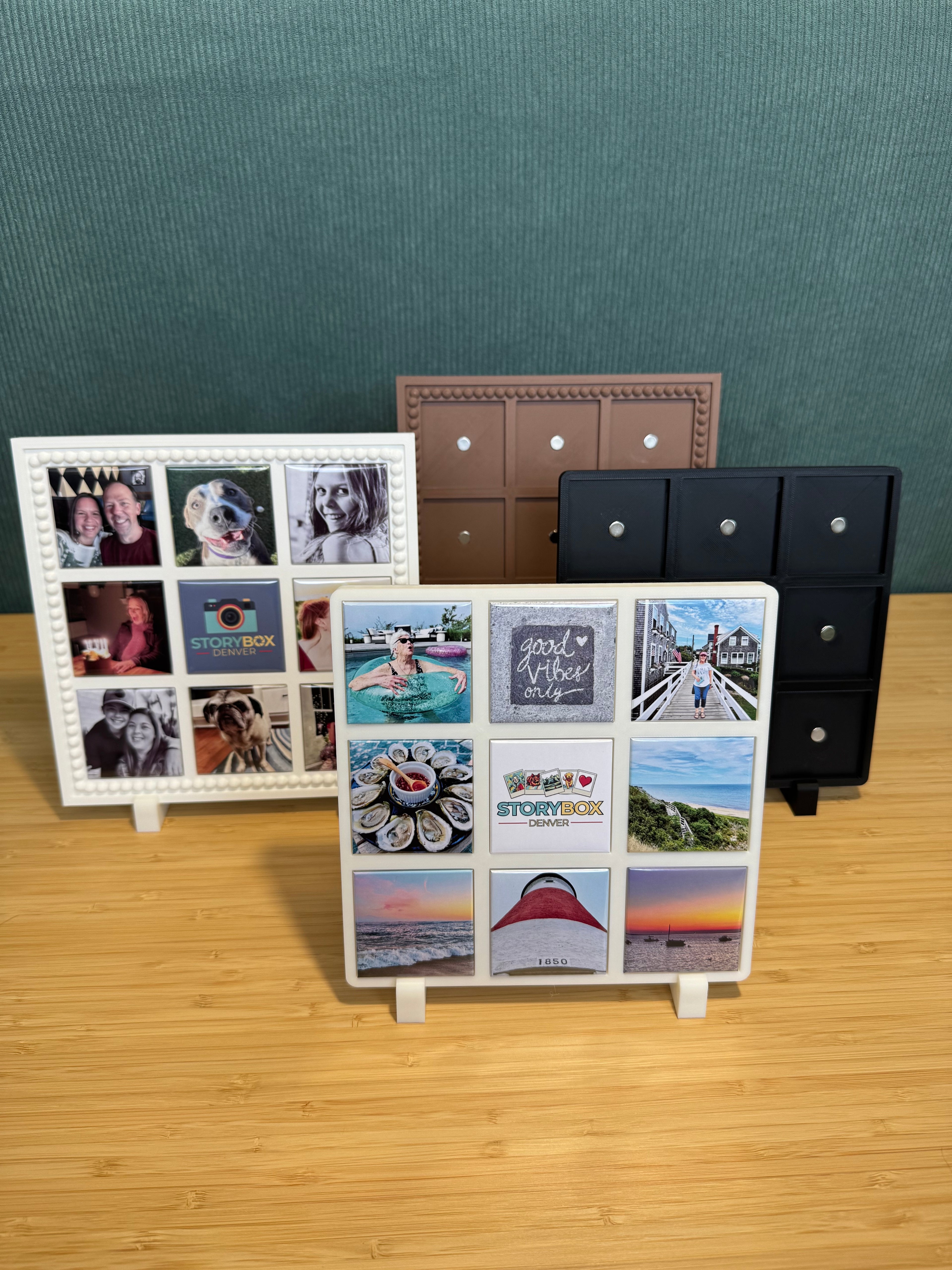 Modern Style Magnetic Frame with Custom Photo Magnets