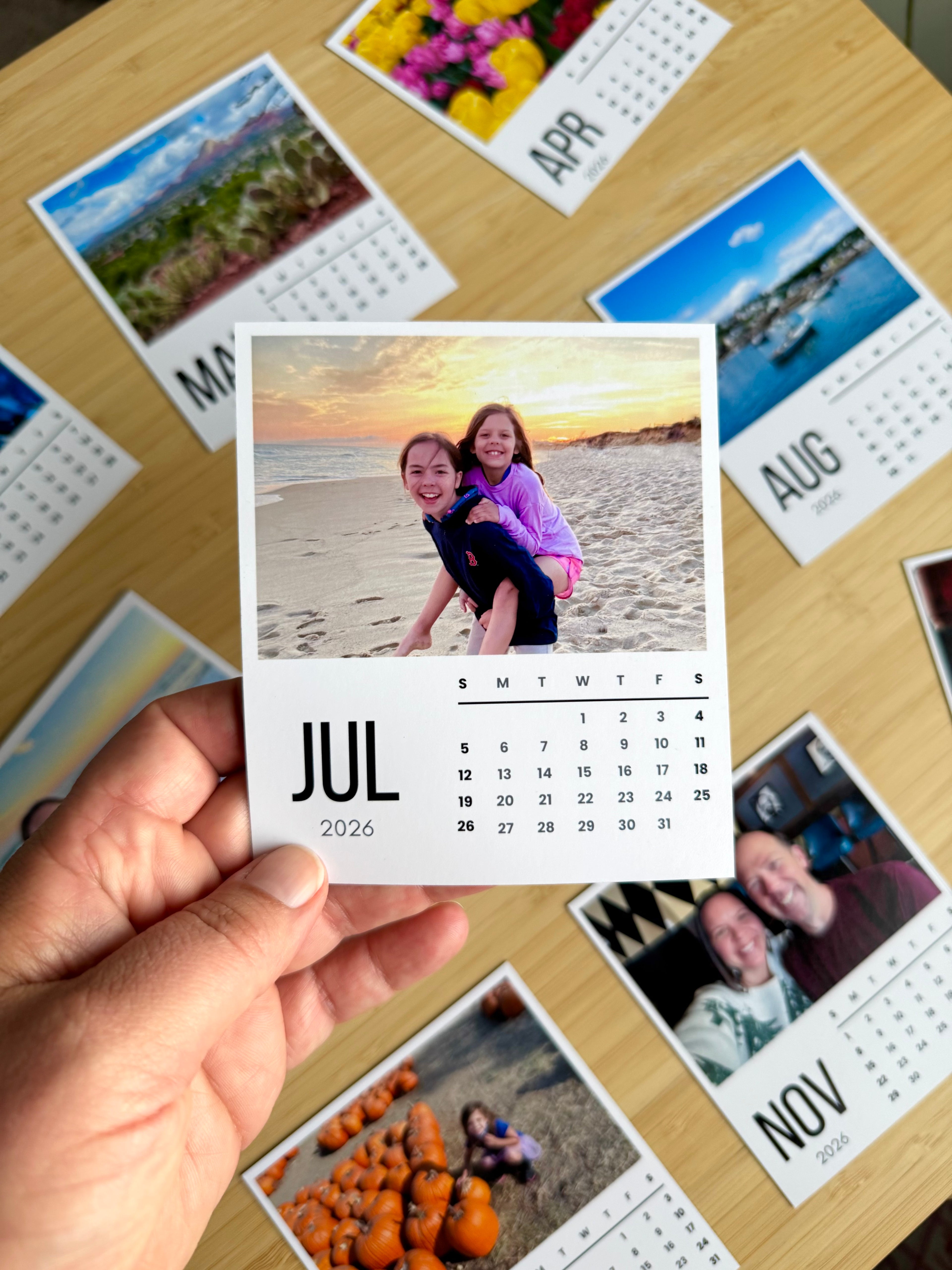 Custom Photo Magnets: Monthly Calendar Set (Flexible Vinyl Magnets)